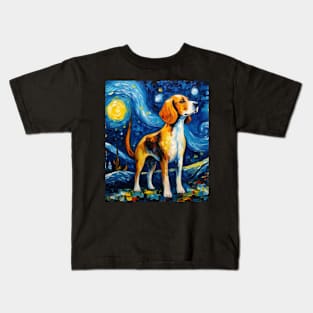 Beagle in The Starry Night style Kids T-Shirt